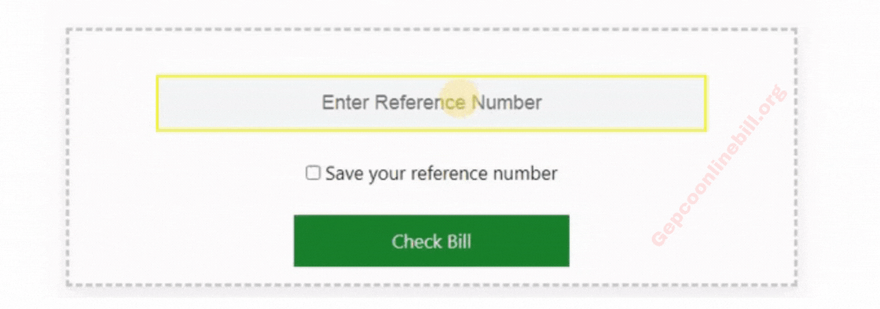 Enter GEPCO reference number to check GEPCO online bill